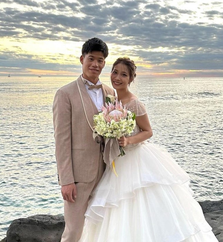 インスタからの塩見・新川結婚写真　出典サンケイスポーツ