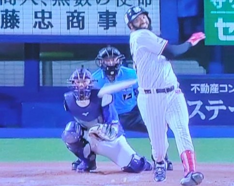 初回タイムリーのサンタナ選手