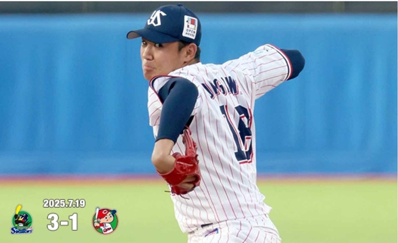 奥川7回無失点の好投で今季初勝利を挙げる出典ヤクルト公式サイト20250719