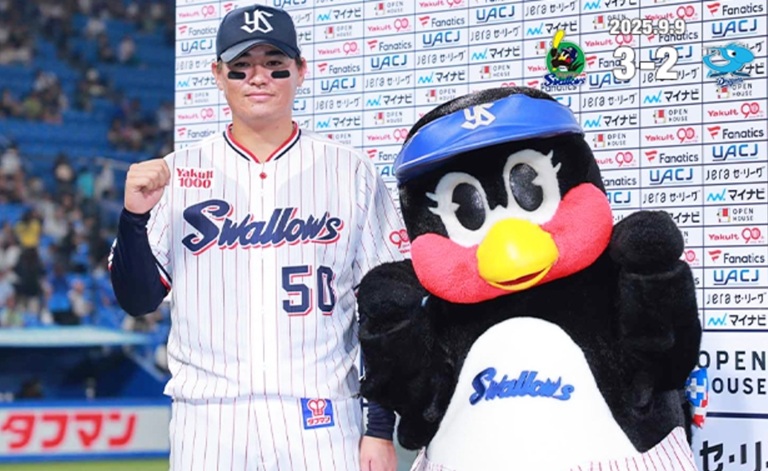 北村恵決勝タイムリー二塁打でお立ち台出典ヤクルト公式サイト20250909