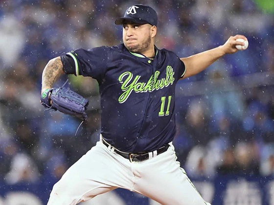 雨の中キハダ来日初セーブを挙げる出典ヤクルト公式サイト20260327